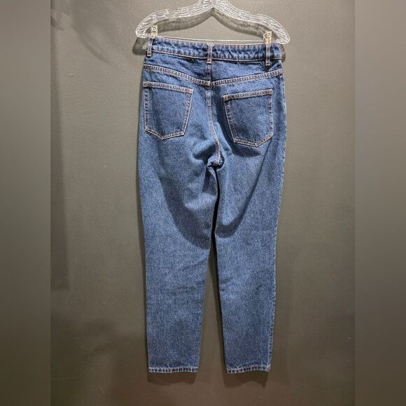 12 Storeez Button Fly Taper Ankle Dark Wash Cotton Jeans Size XS 5 Pocket - Picture 7 of 10